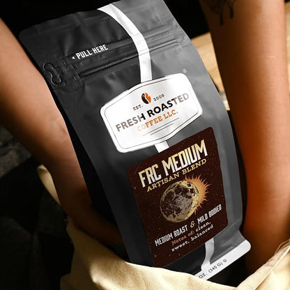 Fresh Roasted Coffee, FRC Medium Roast Blend Whole Bean Coffee, Medium Roast, Kosher, 12 oz