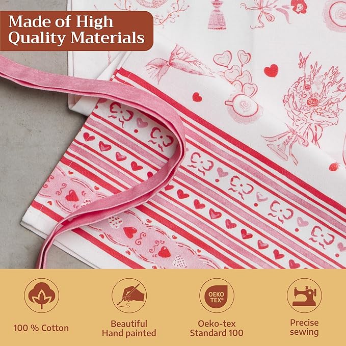 Maison d' Hermine 100% Cotton Apron for women with Pocket Kitchen Chef Apron for Men Cooking Spring Summer
