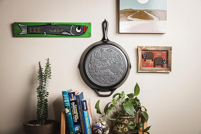 Lodge 12 Inch Cast Iron Skillet – Pre-Seasoned Frying Pan with Teardrop Handle – Oven, Stovetop, Grill & Campfire Use – Made in USA – Non-Toxic, Even-Heating Cookware – California