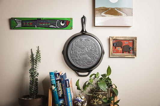 Lodge 12 Inch Cast Iron Skillet – Pre-Seasoned Frying Pan with Teardrop Handle – Oven, Stovetop, Grill & Campfire Use – Made in USA – Non-Toxic, Even-Heating Cookware – California