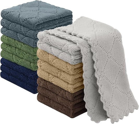 Homaxy Kitchen Cloths Dish Towels-18 Pack-7" x 9", Super Soft and Absorbent Dishcloths, Fast Drying No Lint Microfiber Cleaning Rags