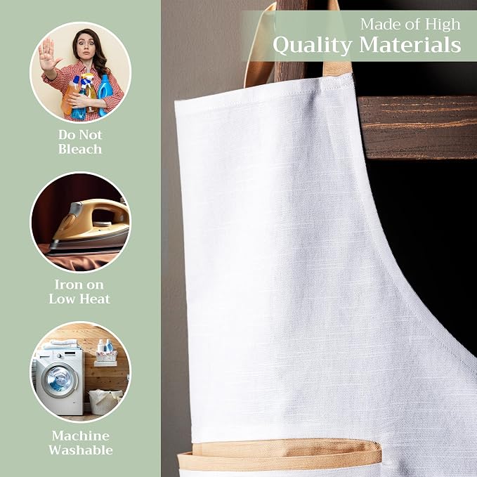 Maison d' Hermine 100% Cotton Apron for women with Pocket Kitchen Chef Apron for Men Cooking Spring Summer