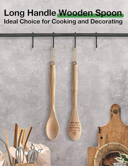 My Sweetest Memories Are Made with You Funny Wooden Spoons for Cooking, Salad Mixing Stir Serving Spoon, Kitchen Accessories Valentine's Day Gifts for Woman Men Husband Wife