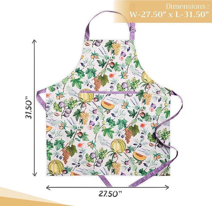 Maison d' Hermine 100% Cotton Apron for women with Pocket Kitchen Chef Apron for Men Cooking Spring Summer