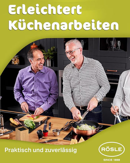 Rösle German Knife Set in Bamboo Block, 5-Piece Set plus Scissors