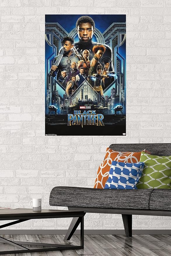 Trends International Marvel Cinematic Universe - Black Panther - Group One Sheet Wall Poster, 22.375" x 34", Premium Unframed Version