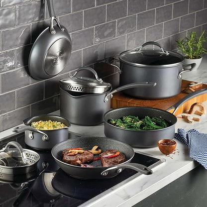 Circulon A1 Series with ScratchDefense Nonstick Induction Pots and Pans Cookware Set, Induction Cookware, Kitchen Essentials, 9-Piece, Graphite
