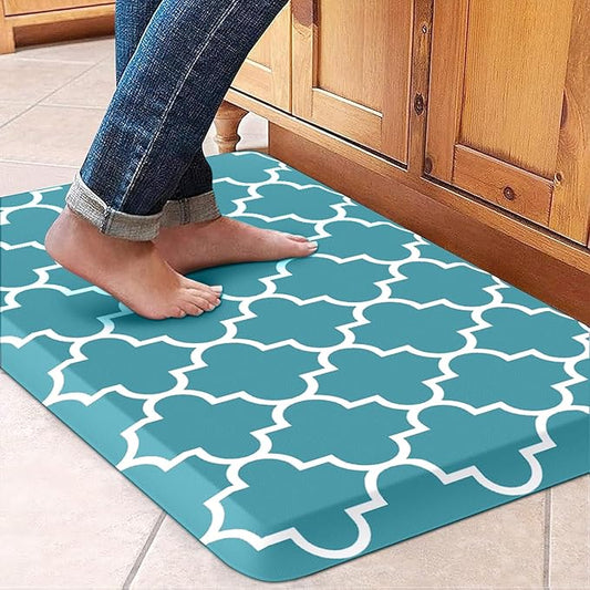 WISELIFE Anti Fatigue Floor Mat - 4/5 Inch Kitchen Mat Non Slip Waterproof Heavy Duty Ergonomic Comfort Mat Durable for Home, Office, Sink, Laundry,(17.3" x 28", Green)