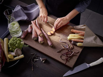 Wüsthof Santoku, Classic Ikon Crème (1040431314), 14 cm Klinge mit Kullenschliff, asiatisches Küchenmesser, geschmiedetes Design-Messer, weißer Griff