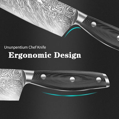 Chef Knife,Super Sharp Professional Kitchen Knife,Ultimate 8 Inch Chef's Knife with Ergonomic Handle, Gift Box for Family & Restaurant (silver)