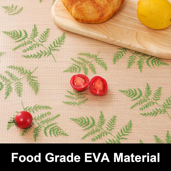 Cooyes Shelf Liners for Kitchen Cabinets Refrigerator Liners Waterproof & Oil-Proof Kitchen Cupboard Liner Drawer Mats EVA Material Non Adhesive Fridge Liner for Shelves（11.8" W x 236" L）