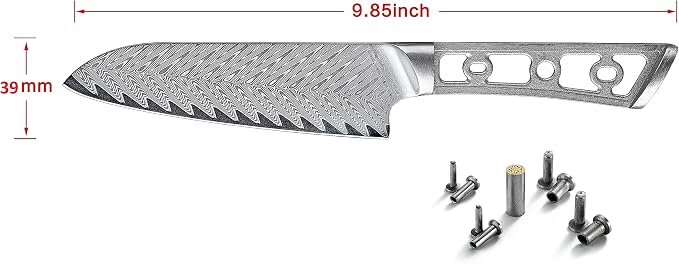 KATSURA Woodworking Project Kit – Santoku Knife Blank – 5 Inch with 40mm wide blade – Thunder-X Series – Japanese Premium 67 Layers Damascus AUS 10 Steel – NO LOGO