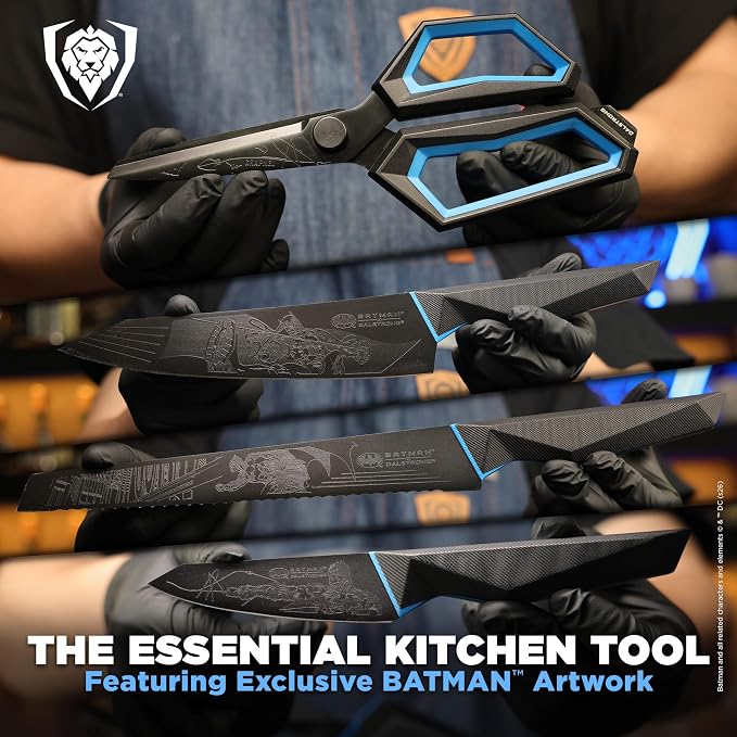 DALSTRONG Knife Block Set - BATMAN™ Edition - Shadow Black Edition - High Carbon 7Cr17MoV Steel - Black Titanium Kitchen Knife - Collection Item - G10 Handles - Chef's Knife Cooking Chef Knife