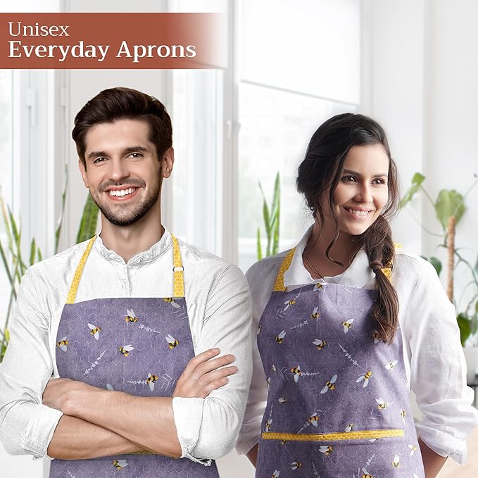 Maison d' Hermine 100% Cotton Apron for women with Pocket Kitchen Chef Apron for Men Cooking Spring Summer