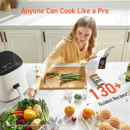 Cosori Air Fryer Pro LE 5-Qt Airfryer, With 20PCS paper liners, 10 Functions that Dry, Bake, Roast &Preheat, Shake Reminder, Up to 450℉, 85% Oil less, Compact, 130+ Recipes, Dishwasher Safe, White