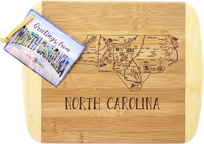 Totally Bamboo A Slice of Life North Carolina State Serving and Cutting Board, 11" x 8.75"