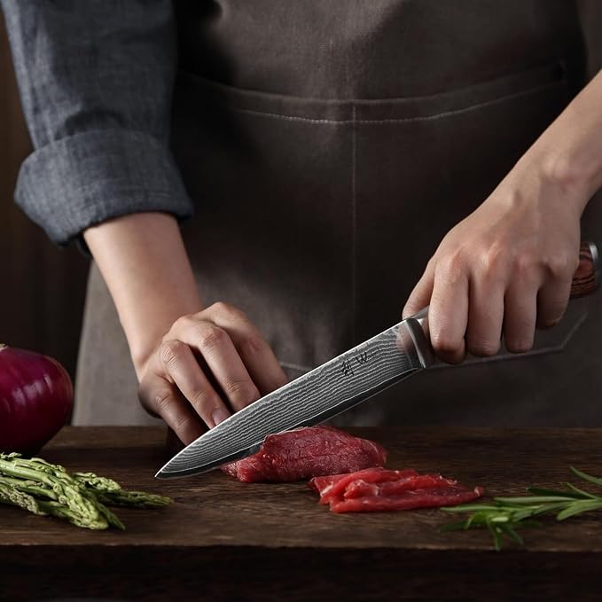 Wakoli EDIB 5-Piece Damascus Knife Set, Professional Kitchen Knives made of 67-Layer Damascus Steel with VG10 Core Blades, Ergonomic Pakkawood Handles, In Wooden Gift Box