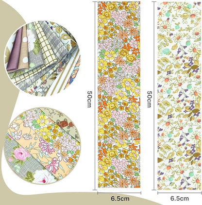 84 Pcs Jelly Roll Fabric Strips for Quilting Sewing 2.6 Inch Precut Cotton Floral Fabric Strips Bundles DIY Sewing Supplies Brown