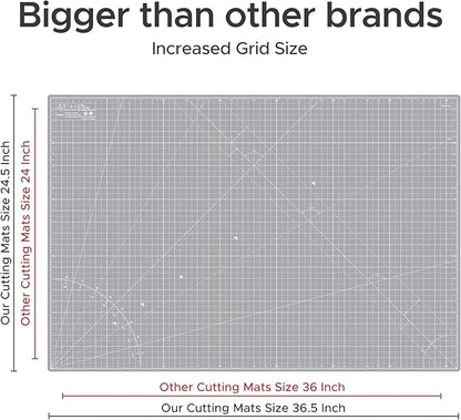 Elan Cutting Mat A1 Gray, Large Self Healing Cutting Mat 24 x 36 Inch, 5-Ply Craft Board Gray, Hobby Board for Crafts 24x36 Inch