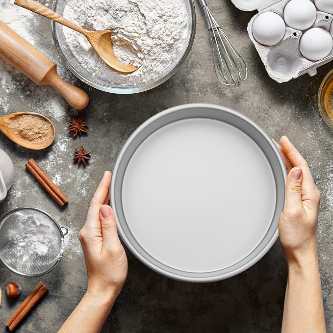 Last Confection 10" x 2" Round Cake Pan, Anodized Aluminum Cake Pan Baking Tin Mold, Professional Bakeware