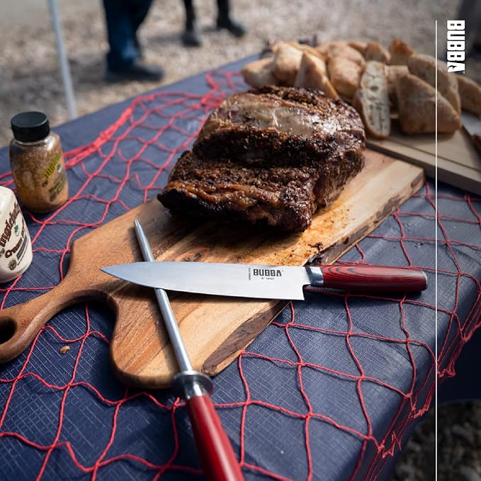 BUBBA Kitchen Series 8" Chef Knife, an all-purpose kitchen knife for Chopping, Mincing, Slicing and Dicing with a premium German Steel Blade for all your kitchen needs