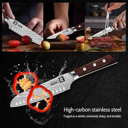 17-Pack kitchen knife set, wooden blocks,sharp high carbon stainless steel blades,hardwood handles,Sharpener,chicken bone clipper,microfiber towels,gift packaging,for families, restaurants, chefs.