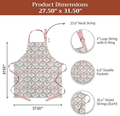 Maison d' Hermine 100% Cotton Apron for women with Pocket Kitchen Chef Apron for Men Cooking Spring Summer