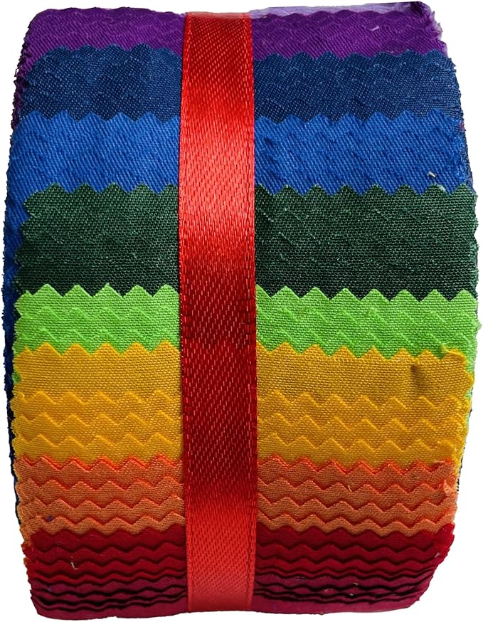 40 Strip Jelly Roll Fabric Strips for Sewing, 100% Cotton for Quilting Crafting, Precut Bundles-2.5" x 44" 10 Solid Colors Fabric