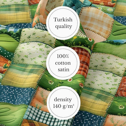 100% Cotton Fabric by the Yard – Turkish Quality Quilting & Sewing Fabric, 1 Yard x 1.69 Yards Wide, Patchwork Cotton for Crafts