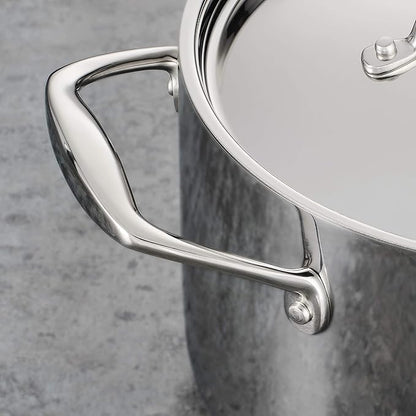 Tramontina Signature Tri-Ply Clad Stainless Steel 5-Quart Dutch Oven Pot with Lid, Induction-Ready, Dishwasher-Safe, NSF-Certified, Made in Brazil