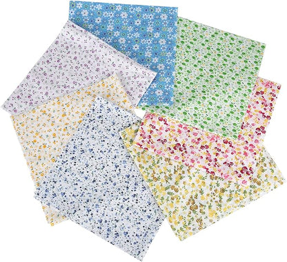 7 pcs 20" x 20" Cotton Fabric DIY Making Supplies Quilting Patchwork Fabric Fat Quarter Bundles DIY for Quilting Cotton Patchwork Cushions (Flowers, 20" x 20")
