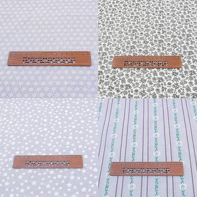 100% Cotton Fabric Bundle - 8 Pre-Cut Squares (20"x20"), Floral Quilting Fabric for DIY Patchwork, Gray