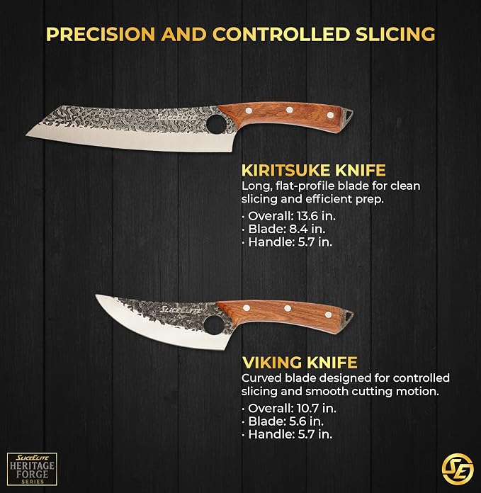 6 Piece Butcher Knife Set Leather Roll Father’s Day Gift For Dad Serbian Chef Viking Cleaver Boning Scimitar Kiritsuke Knives Hammered Pattern Forged Steel Meat Cutting Knives Kitchen Knife BBQ Prep