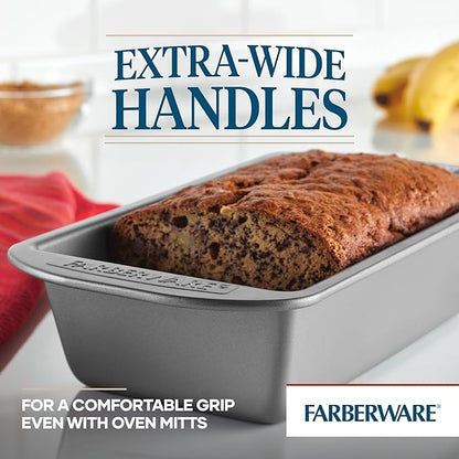 Farberware Bakeware Nonstick Loaf Pan, 9-Inch x 5-Inch, Loaf Bread Pans, Gray