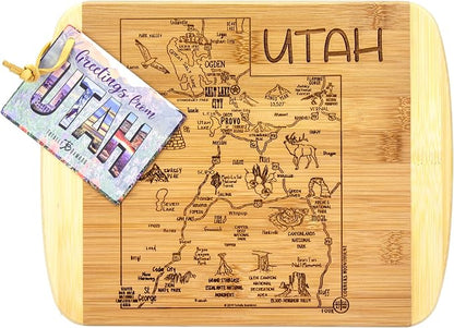 Totally Bamboo A Slice of Life Utah State Serving and Cutting Board, 11" x 8.75"