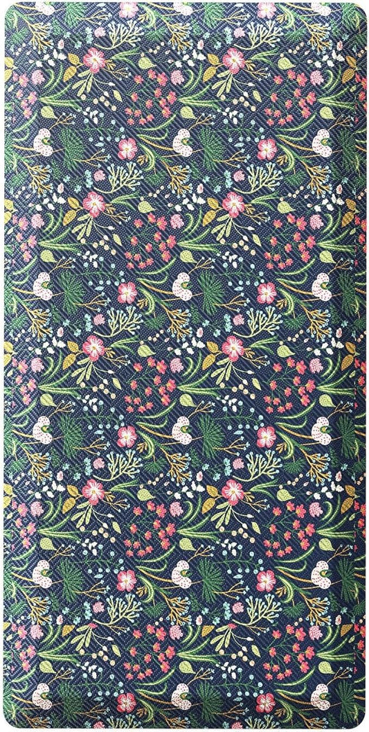 Ophanie Kitchen Mats for Floor, 3/4 inch Thick, 20x39 Anti Fatigue Cushioned Mat, Kitchen Rugs, Waterproof, Comfort Ergonomic Standing Mat for Office, Home, Sink, Blue Flower Non-Slip Ridged Bottom