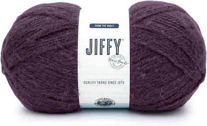 Lion Brand Yarn Jiffy Bonus Bundle, Acrylic Yarn for Crochet, Eggplant, 1 Pack