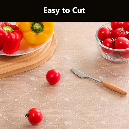 INNOLITES Kitchen Cabinet Shelf Liner, Non-Adhesive Refrigerator & Drawer Liner, Waterproof EVA with Floral, Easy to Clean & BPA-Free (White Daisy, 23.6" x 240")