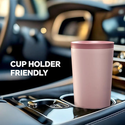 Ideus 17 oz Travel Coffee Mug, Double Wall Vacuum Stainless Steel Insulated Coffee Tumbler With Lid, Splash-Proof & Cup Holder Friendly, Keeps Drinks Hot/Cold, Dishwasher Safe, Blush