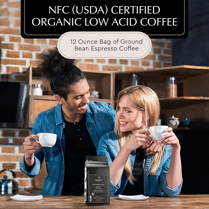 Lifeboost Espresso Ground Coffee - Non-GMO Low Acid Single Origin USDA Organic Espresso Coffee - Third Party Tested For Mycotoxins & Pesticides (Espresso Ground, 12oz, Pack of 3)