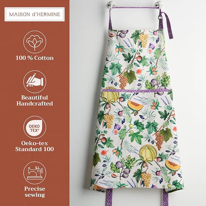 Maison d' Hermine 100% Cotton Apron for women with Pocket Kitchen Chef Apron for Men Cooking Spring Summer