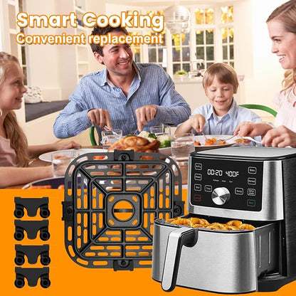 GWY Air fryer Replacement Parts for Instant Pot Vortex Plus 6 in 1 4 Quart Air Fryer Oven, 7.5''×7.5'' Square Food Grade Air Fryer Grill Plate Crisper Plate Accessories Tray Rack