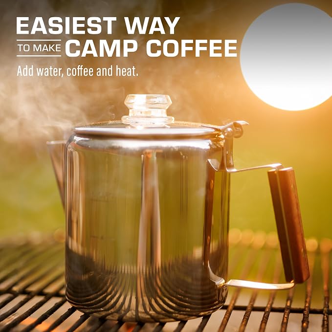 COLETTI Bozeman Percolator Coffee Pot — NO Aluminum or Plastic [6 cup]