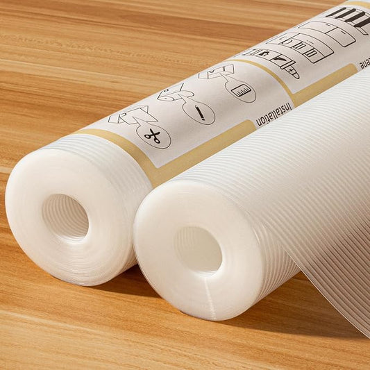 FEXIA 2 Rolls Shelf Liners for Kitchen Cabinets Non-Slip Drawer Liner 20 Inches x 20 FT Waterproof & Oil-Proof Non Adhesive Durable Material Fridge Liner for Shelves
