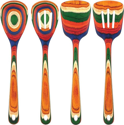 Totally Bamboo Baltique Marrakesh Collection 4 Piece Cooking Utensil Set, Ready for Nonstick