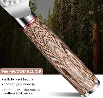 Huusk Japanese Meat Cleaver Knife - 8 Inch Professional High Carbon Steel Hand Forged Butcher Cleaver for Meat & Vegetable Cutting, Sharp Kitchen Knife with Pakkawood Handle, Gift Idea for Men Women