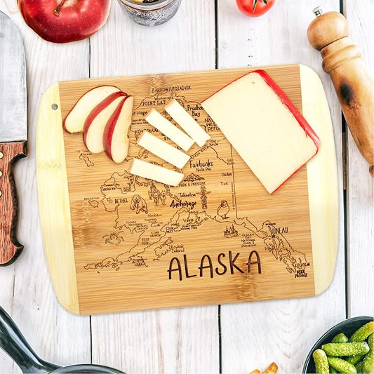 Totally Bamboo A Slice of Life Alaska State Serving and Cutting Board, 11" x 8.75"
