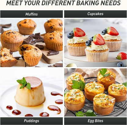 2 Packs 12 Cups Silicone Muffin Pan with Metal Reinforced Frame Regular Size Cupcake Pan Tray Egg Bites Oven Safe Silicone Molds Cookie Muffin Pan Tin Best Baking Sheets Non Toxic Clearance