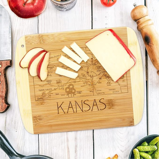 Totally Bamboo A Slice of Life Kansas State Serving and Cutting Board, 11" x 8.75"