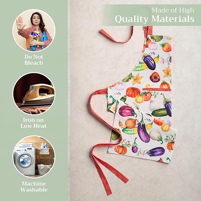 Maison d' Hermine 100% Cotton Apron for women with Pocket Kitchen Chef Apron for Men Cooking Spring Summer